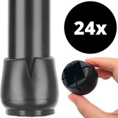 Stoelpoot Beschermers Vloerbeschermer Ø22-25 mm - Stoelpootdoppen Meubeldoppen 24 stuks - Ronde & Vierkante Stoeldoppen Vloerbeschermer Stoelen - Earkings Zwart