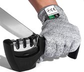 Messenslijper - Anti slip - 3 Standen - Ergonomisch - Professionele Slijper - Knife Sharpener - RVS - 2021 Design