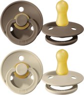 Bibs Speen Set 0 6 Maanden | Fopspeen Duo Set 2 Stuks | Dark Oak, Sand by Le Beau