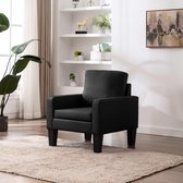 Fauteuil zwart kunstleer 77x71x80 cm
