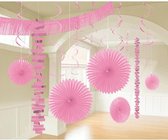 Waaiers Decoratie Kit Lichtroze - 18 stuks