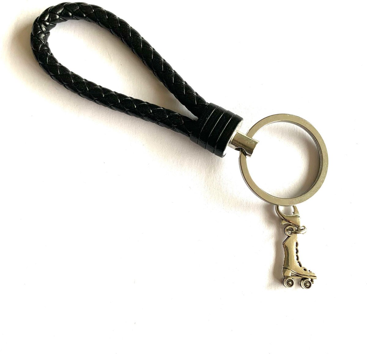 Sleutelhanger - Zwart - Rolschaatsen - Sport - Hanger - Leer - Kleur - Sportsieraad - Sieraad - Sportsieraden - Sieraden - Team - Teamkado