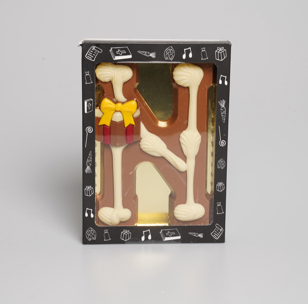 Luxe Gedecoreerde Melk Chocolade Letter N - 6 x 240 Gram