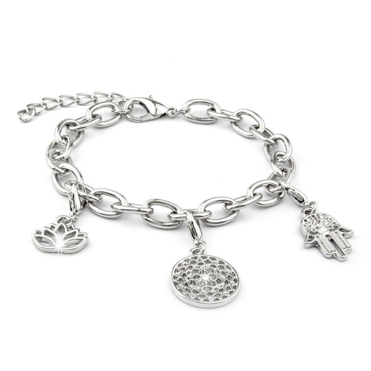 Di Lusso - Armband Gayle - Messing - Verzilverd - Dames - 22 cm