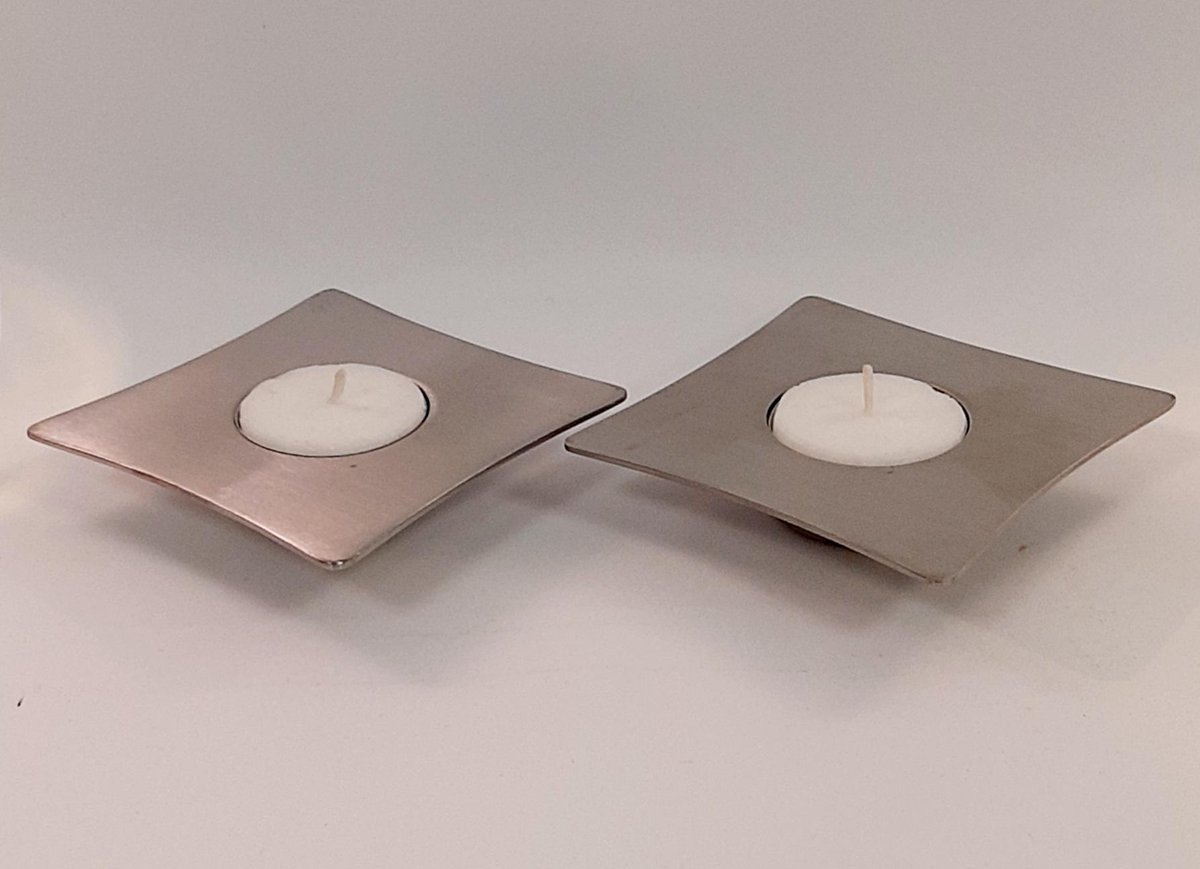 Hendi Waxinelichthouder-Waxinelicht-geborsteld-staal-sfeerverlichting