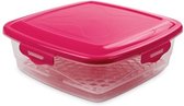 Hega lunchbox met rekje London 1 liter 17 x 6,2 cm roze