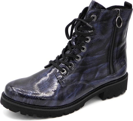 Remonte Dames Veterboot D8671-15 Blauw Lak - Maat 43 | bol.com