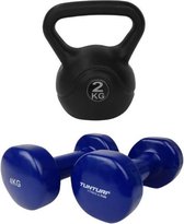 Tunturi - Fitness Set - Vinyl Dumbbell 2 x 4 kg - Kettlebell 2 kg
