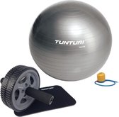 Tunturi - Fitness Set - Trainingswiel - Gymball Zilver 90 cm