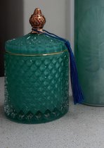 Luxury storage jar turquoise with gold/ luxe opberg pot turquoise met goud/ decoratie pot