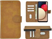 Samsung Galaxy A03s Hoesje - Bookcase - Pu Leder Wallet Book Case Bruin Cover