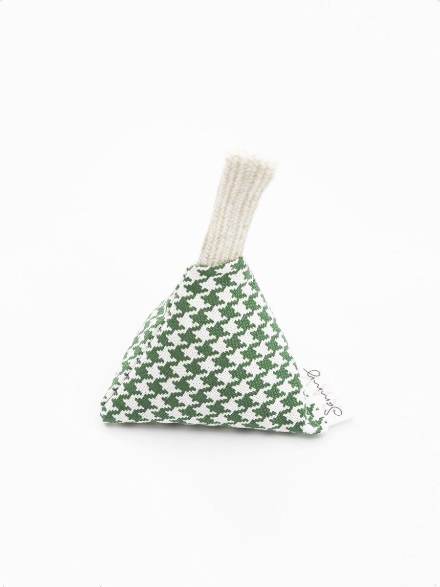 Geurzakje Groen Wit geblokt Piramide - Lavendel - Duurzaam cadeau