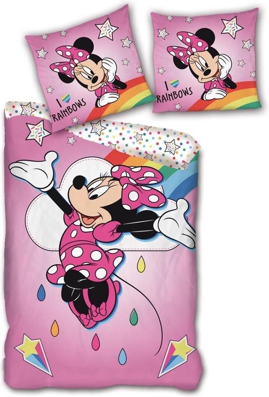 Housse de Couette Disney Minnie Mouse Rainbows - Simple - 140 x 200 - Katoen