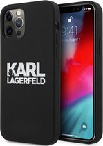 Karl Lagerfeld Silicone Back Case - Geschikt voor Apple iPhone 12 Pro Max (6.7") - Zwart