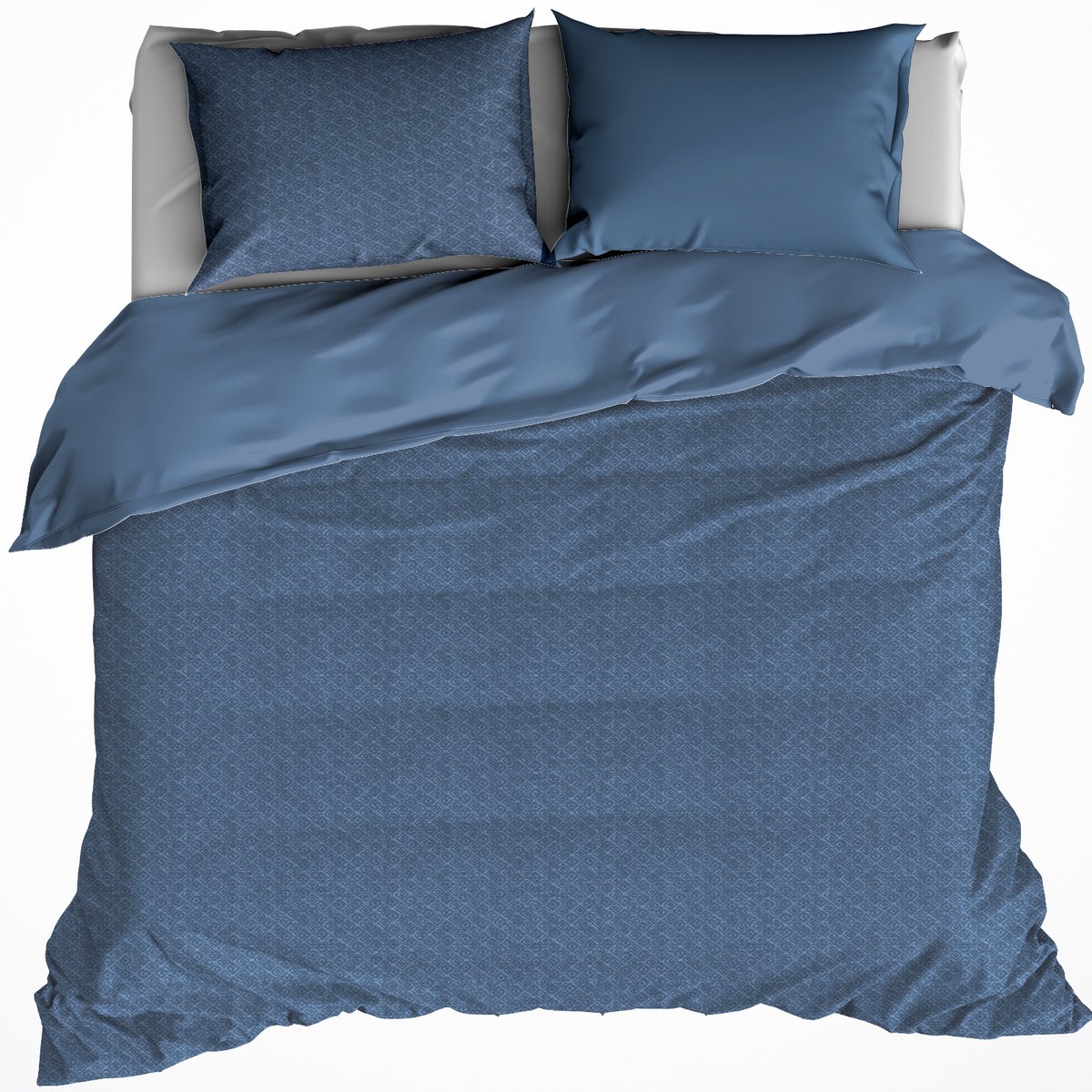 De Witte Lietaer Dekbedovertrek Tarbot - Lits Jumeaux - 240 x 220 cm - Flanel Blauw