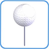 Golfbal dimple Tee marker inclusief stalen pin - personaliseerbaar - wit - 5 stuks