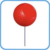 Golfbal dimple tee marker inclusief stalen pin – personaliseerbaar – rood – 6 stuks