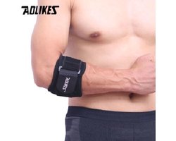 Tennisarm brace / tenniselleboog bandage met vernieuwde brede klitbandsluiting - verbeterde versie - verstelbaar - Aolikes elleboog brace