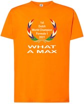 T-SHIRT FORMULE 1 Wereldkampioen Max - Heren T-shirt - What A Max - Large
