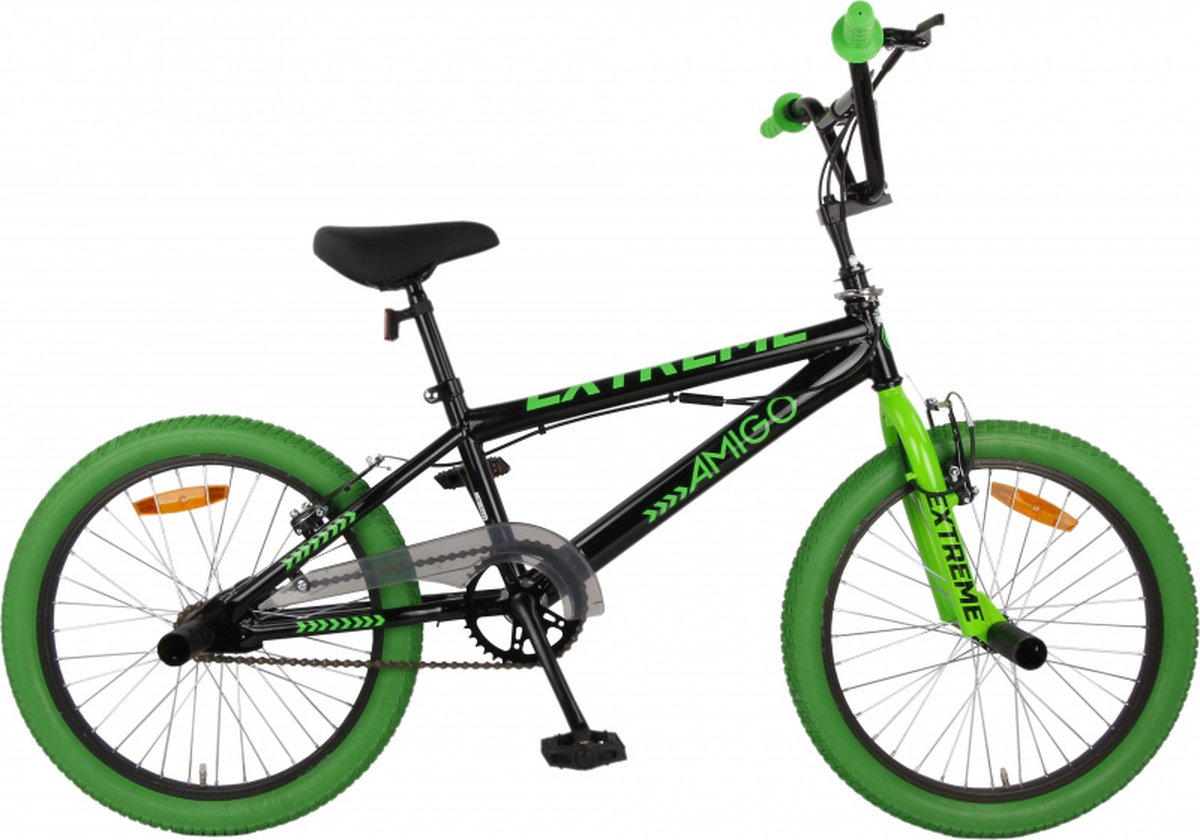 Amigo Extreme - BMX fiets 20 inch - Fietscross voor jongens en meisjes -  Zwart/Groen | bol.com