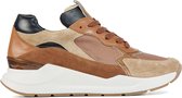 Stefano Lauran Sneakers Dames - Lage sneakers / Damesschoenen - Suède - S1067     -  Cognac combi - Maat 40