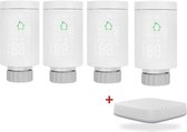 Dakta® Slimme radiatorkop | 4 stuks | Incl. gateway | Werkt met Alexa | Draadloos | Aansturen via app | Thermostaat | Smart knop