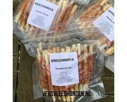 Rawhide met kip - 2x 500 gram - 13 cm - Versvleeshonden.nl