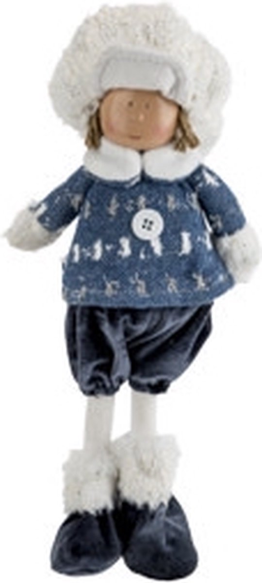 Winterkind Remi blauw 18x12xH42 cm Textiel
