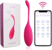 Toys Hub® Vibrator Deluxe met App Control - Incl. EBOOK - Geschikt voor IOS & Android - Met Opbergzakje - 100% Waterproof - Sex Toys voor Vrouwen - Koppels Couples - Vibrerend Ei -
