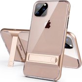 Apple iPhone 11 Pro Backcover | Goud Transparant | Shockproof | met Kickstand