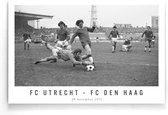 Walljar - FC Utrecht - FC Den Haag '71 - Zwart wit poster