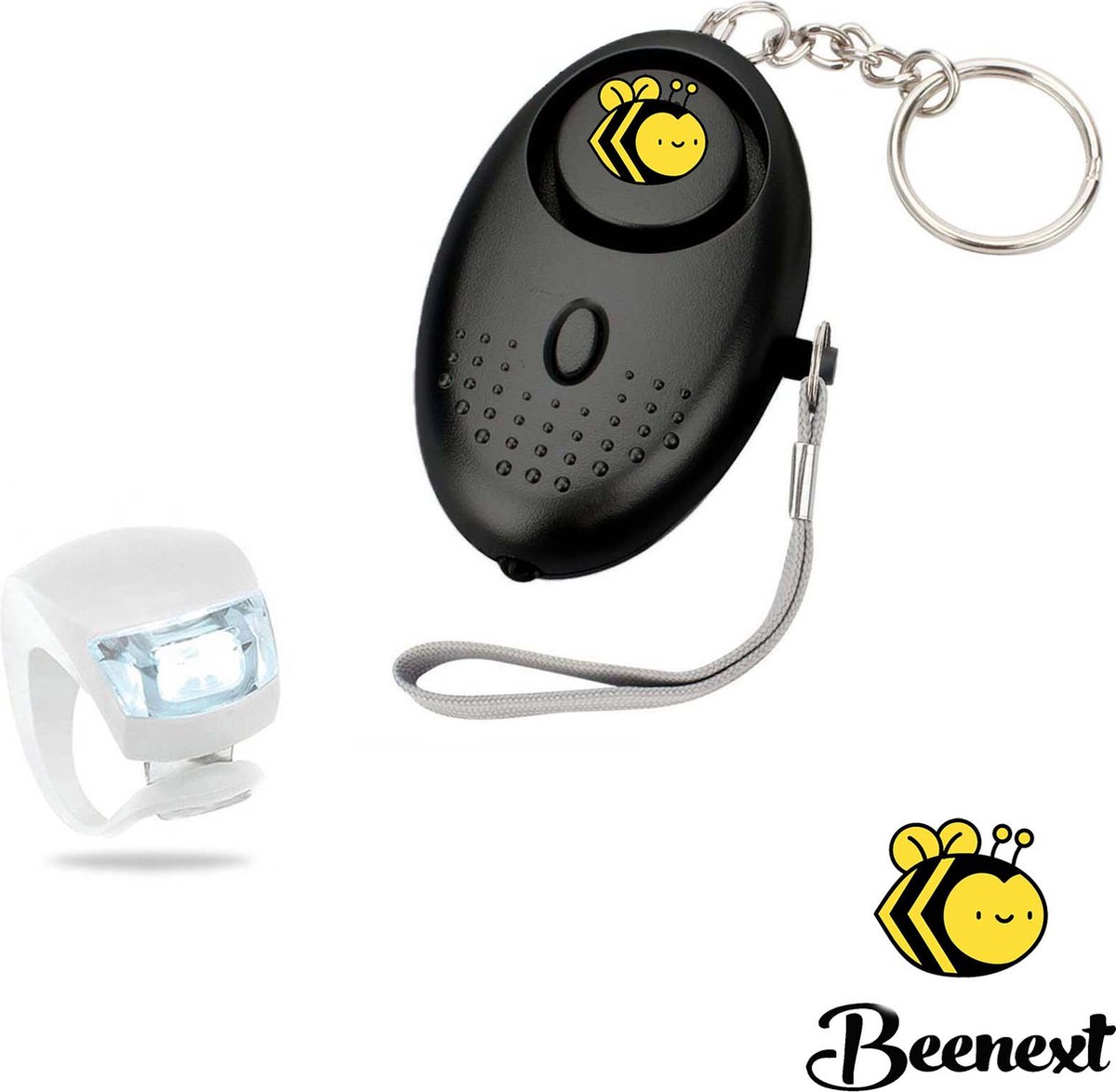 Senioren Alarm x1 Gratis Fietslampjes LED - Persoonlijk Alarmknop - Sleutelhanger Alarmsysteem - 130DB Geluid - Draadloos Personal Alarm -  Beveiliging Alarm - Zelfverdediging - Veiligheid Alarm - Persoonlijke Alarmen - Incl. Batterij - Merkloos