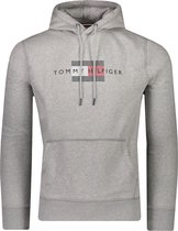 Tommy Hilfiger Sweater Grijs Aansluitend - Maat L - Heren - Herfst/Winter Collectie - Katoen;Elastaan