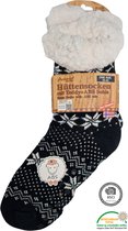 Antonio Huissokken - Huissokken sneeuwvlokken - Zwart Wit - Dames - Antislip ABS - One Size (35-42) - Hüttensocken - Warme Sokken - Warme Huissok - Kerstcadeau voor vrouwen