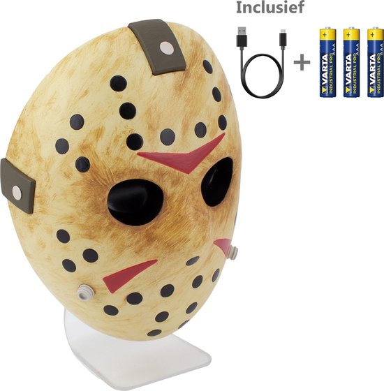 Friday the 13th - Jason Voorhees Masker Lamp - Incl. USB kabel + 3 AAA Batterijen