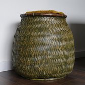 Bamboebaas bamboe mand groot - groen - 46x45 cm