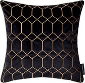 Lucy's Living Luxe Crystal Sierkussenhoes Black - 50 x 30 cm - Velvet - wonen - interieur - zwart  - woonaccessoires