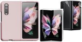 Samsung Galaxy Z Fold 3 Hoesje - Roze Hoes Back Cover Hoesjes en PET Screen Protector