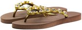 Uzurii Crystal Flower taupe slippers dames (18.229.10)