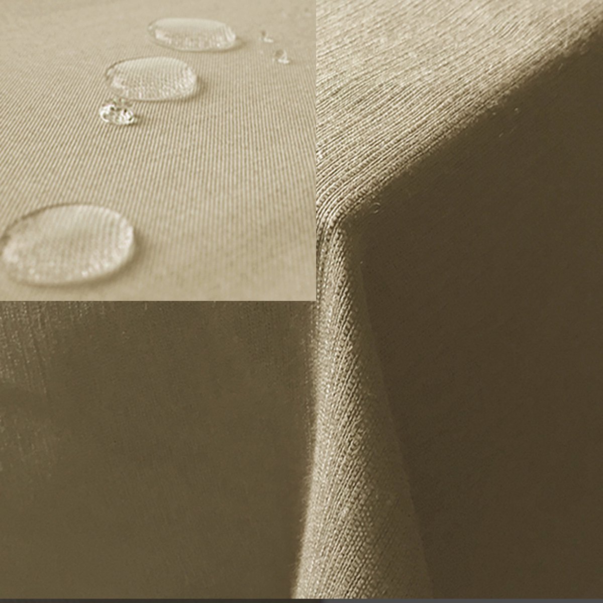 JEMIDI stoffen tafelkleed 135 x 180 cm - Voor binnen of buiten - waterafstotend en vlekbestendig - In zandkleur