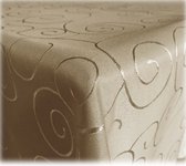 JEMIDI Tafelkleed ornamenten zijdeglans edele tafelhoes tafelkleed - Bruin - Vorm Rond - Maat 160x160