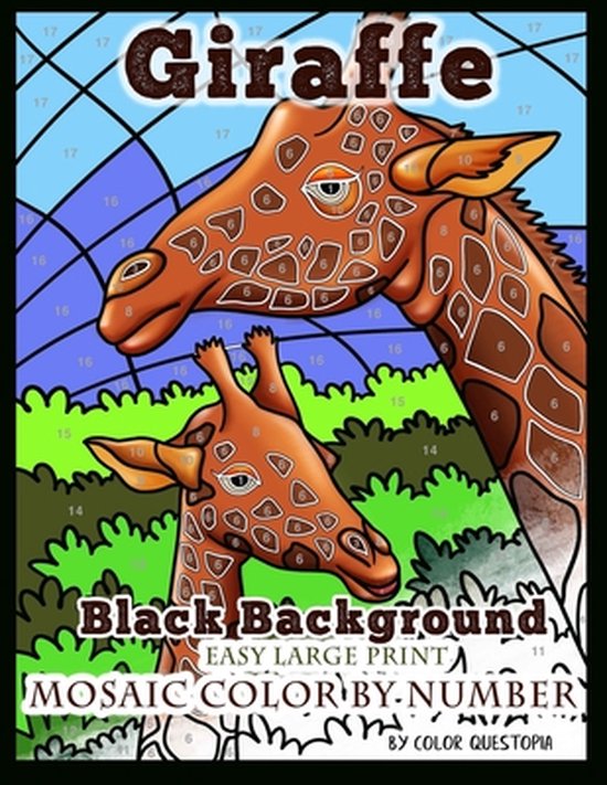 Adult Color by Number Giraffe Easy Large Print Mosaic Color By Number