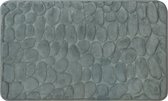 QUVIO Badmat met stenen patroon - Badkamermat - Badmat - Antislip mat - Badmatjes - Badmatten - Douchemat - Wc Mat - Badkleed - Rechthoekig - 50 x 80 x 1 (lxbxh) - Microvezel - Grijs