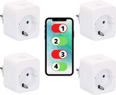 IDINIO Smart Plug met schakelaar - Instelbaar & Bedienbaar via app - 4 x slimme stekker