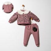 Jogging pak vrijetijdspak 2 delig: sweater met kanten kraag, gevoerde broek en bijpassende portemonnee met pailletten voor meisjes