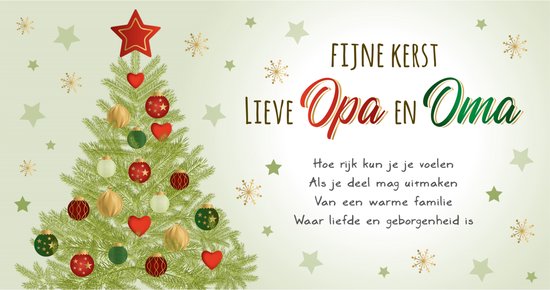 Kaart - Kerst - Intense - Fijne kerst lieve opa & oma - KIP17-B