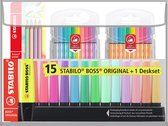 Pastel set STABILO met markeerstiften, viltstiften, fineliners en grafietpotloden