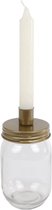 Oneiro’s Luxe kandelaar JASIKA Goud Metaal - 8x8x15,5cm - kaarsenhouder - waxinelichthouder - decoratie – woonaccessoires – wonen -decoratie – kaarsen – metaal - hout