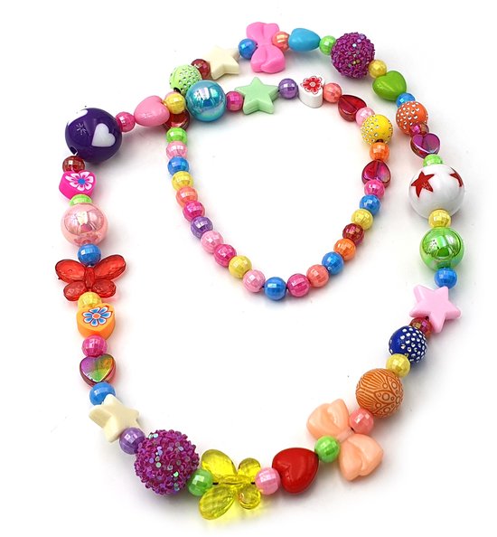 Collier pour enfants joyeux collier de perles pour les filles avec des  coeurs, des