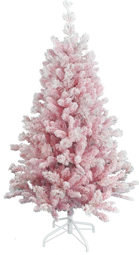 Teddy Pink kunstkerstboom - 210 cm - roze - Ø 107 cm - 910 tips - metalen voet